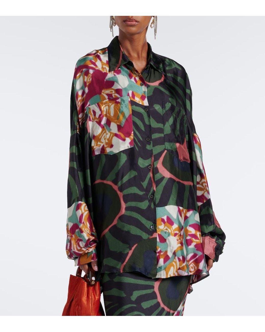 Dries Van Noten Black Printed Twill Shirt