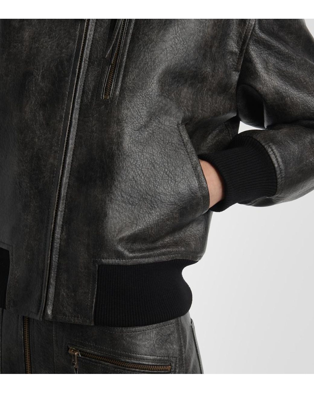 Isabel Marant Black Crisley Cropped Vintage Faux Leather Jacket