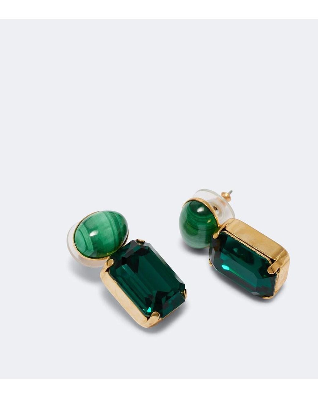 Jennifer Behr Green Elin Crystal-Embellished-Plated Earrings