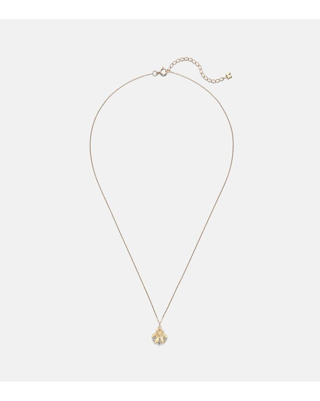Mateo White Petite Venus 14Kt Pendant Necklace With Diamonds