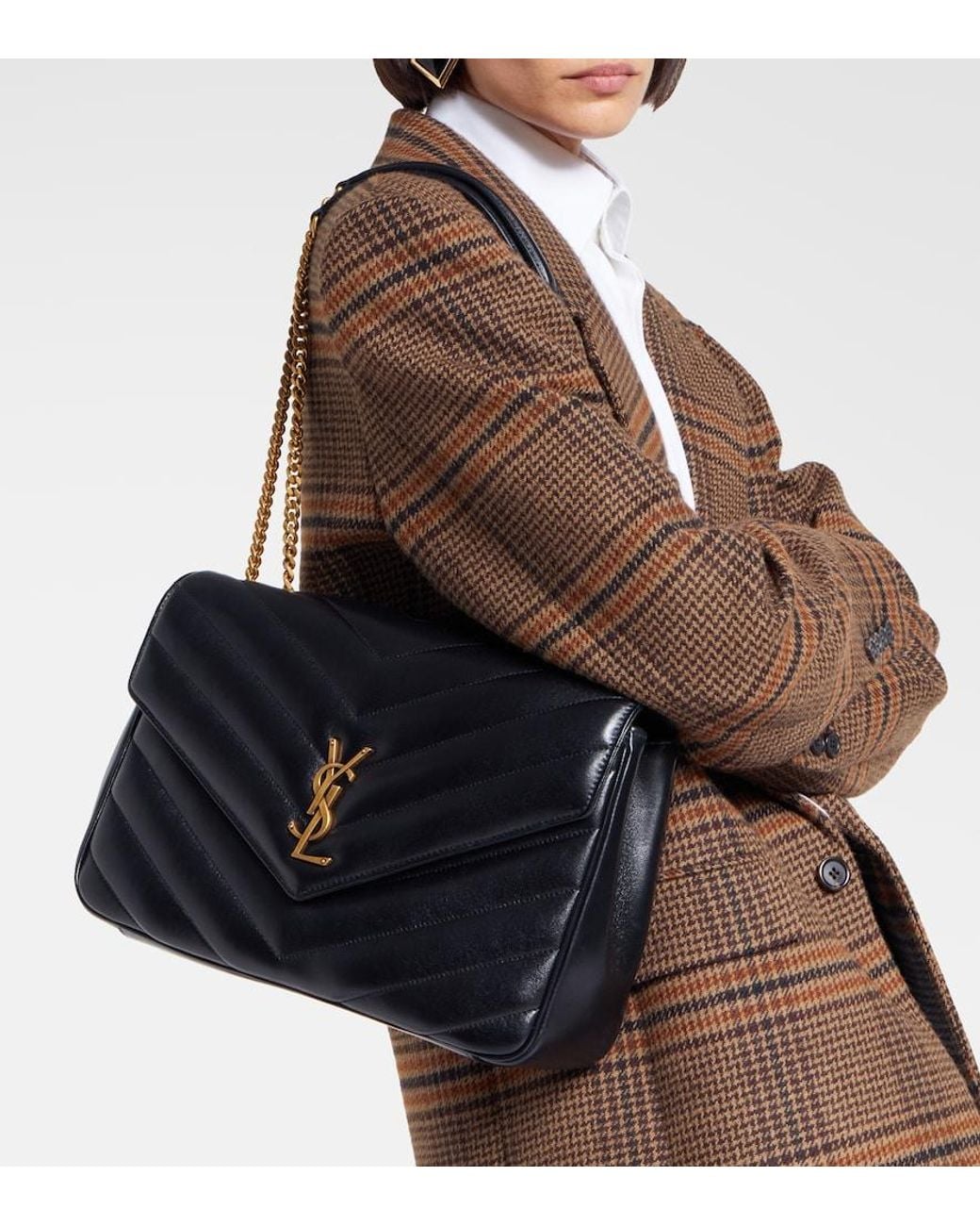 Saint Laurent Black Loulou Large Leather Shoulder Bag