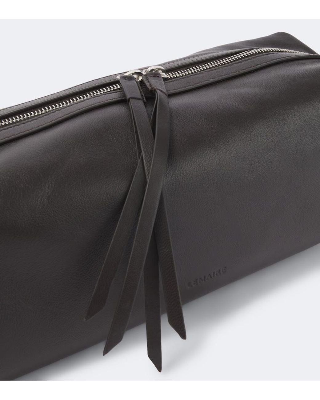 Lemaire Black Care Leather Shoulder Bag for men