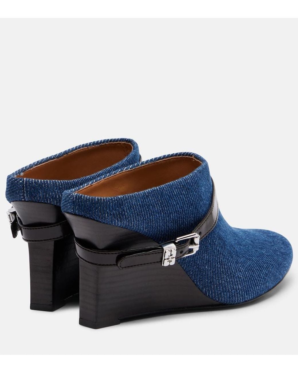 Ganni Blue Wedge Ankle Boots