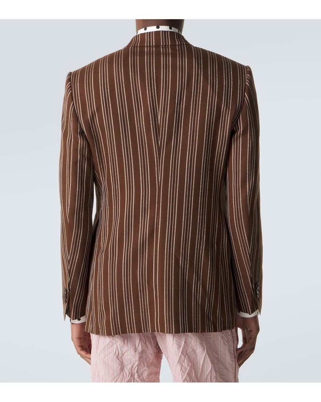 Dolce & Gabbana Brown Striped Blazer for men