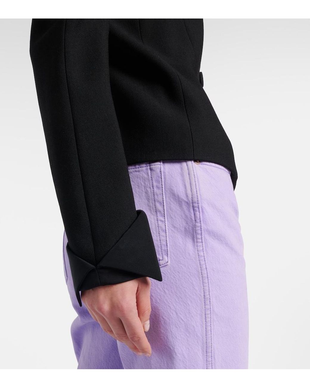 Chloé Black Virgin Wool Crepe Cardigan
