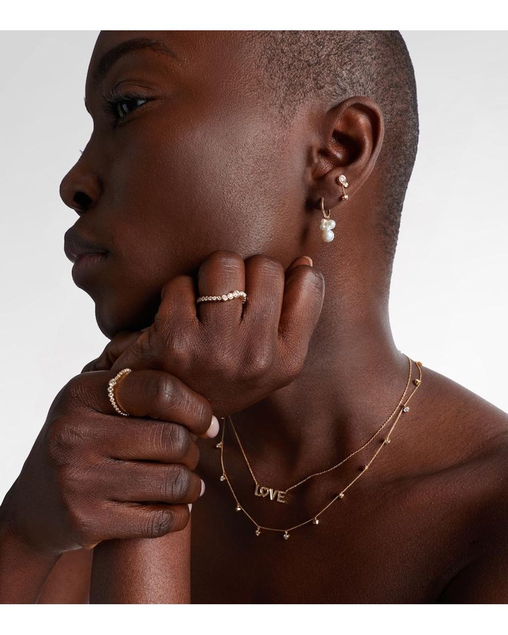 Sophie Bille Brahe White Botticelli 14Kt Single Earring With Pearls