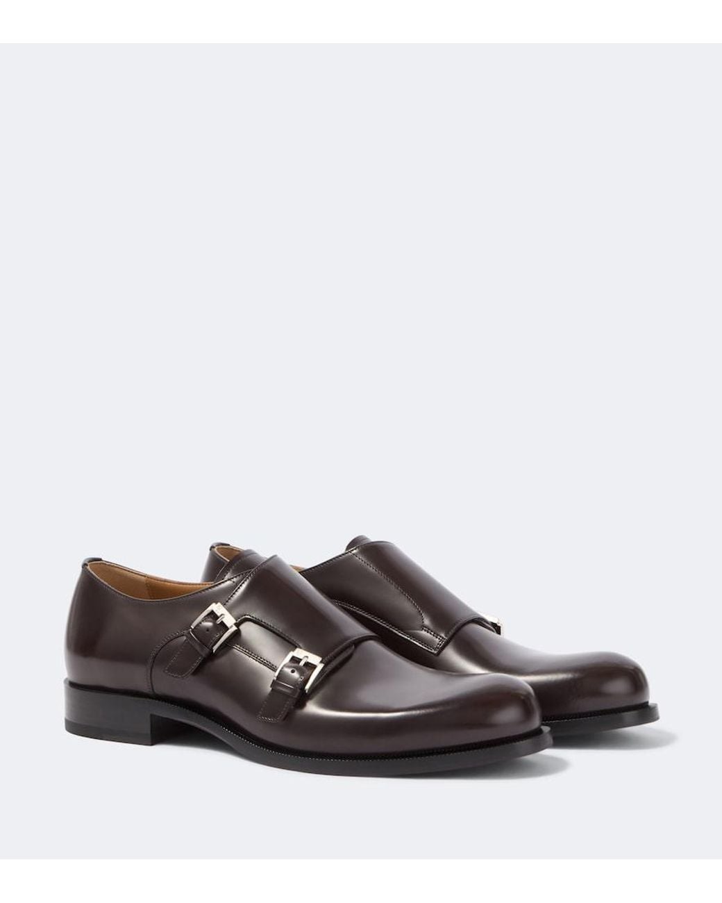 Christian Louboutin Brown Dandydeco Leather Monk Strap Shoes for men