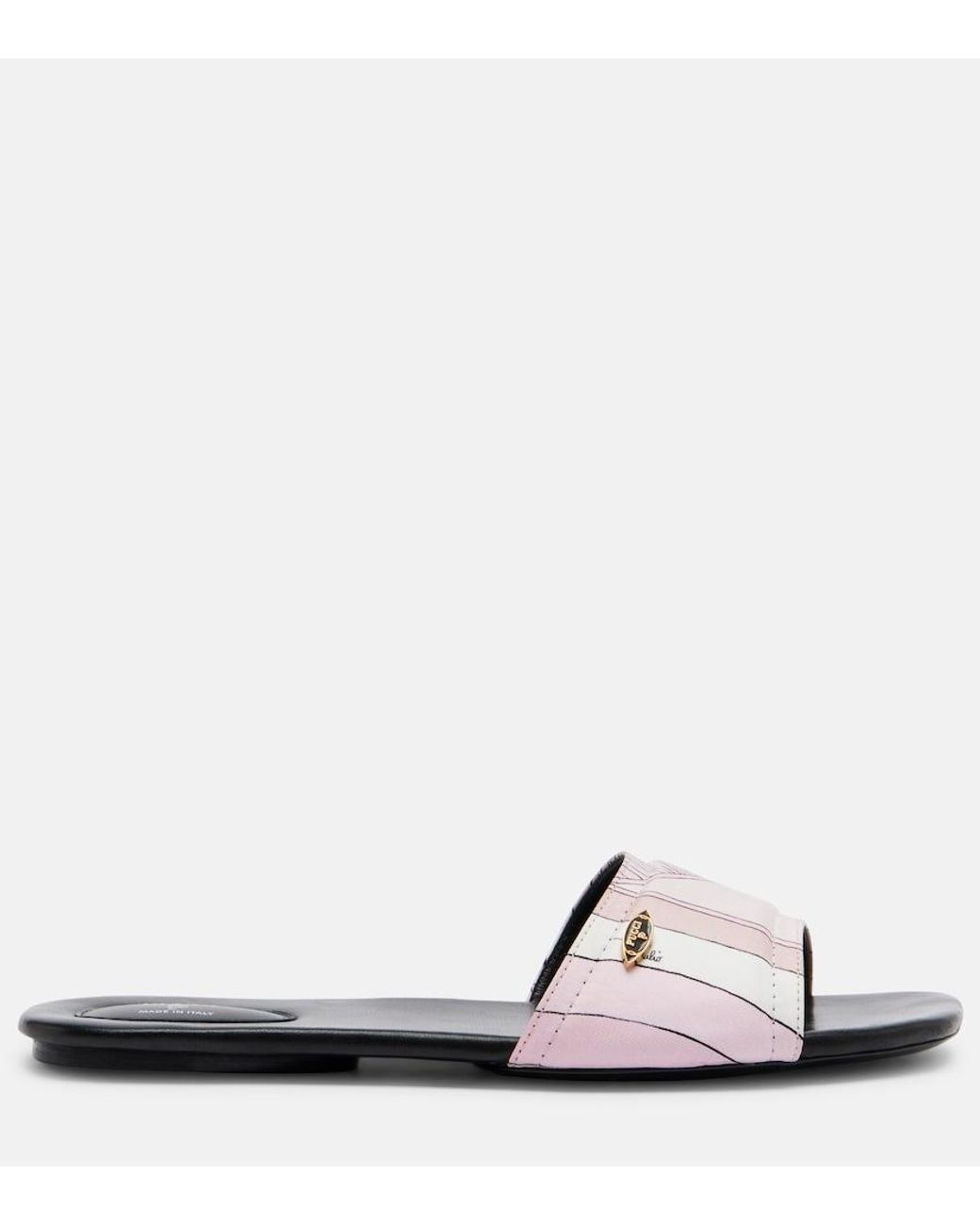 Emilio Pucci Pink Yummy Iride Twill Slides