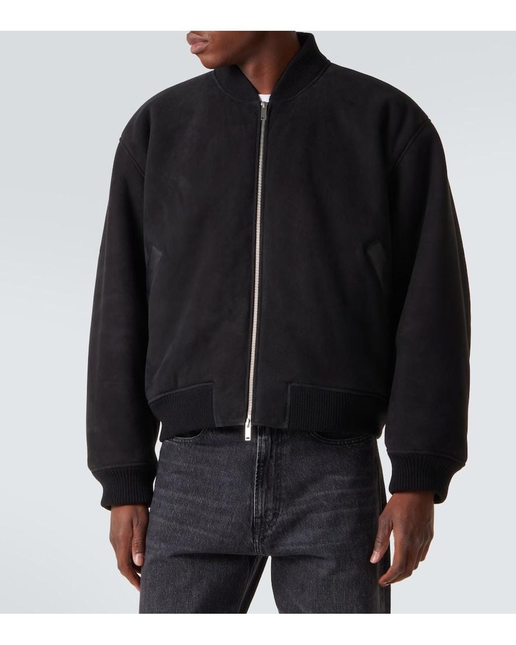 Studio Nicholson Black X Aaron Levine Berkeley Suede Bomber Jacket for men