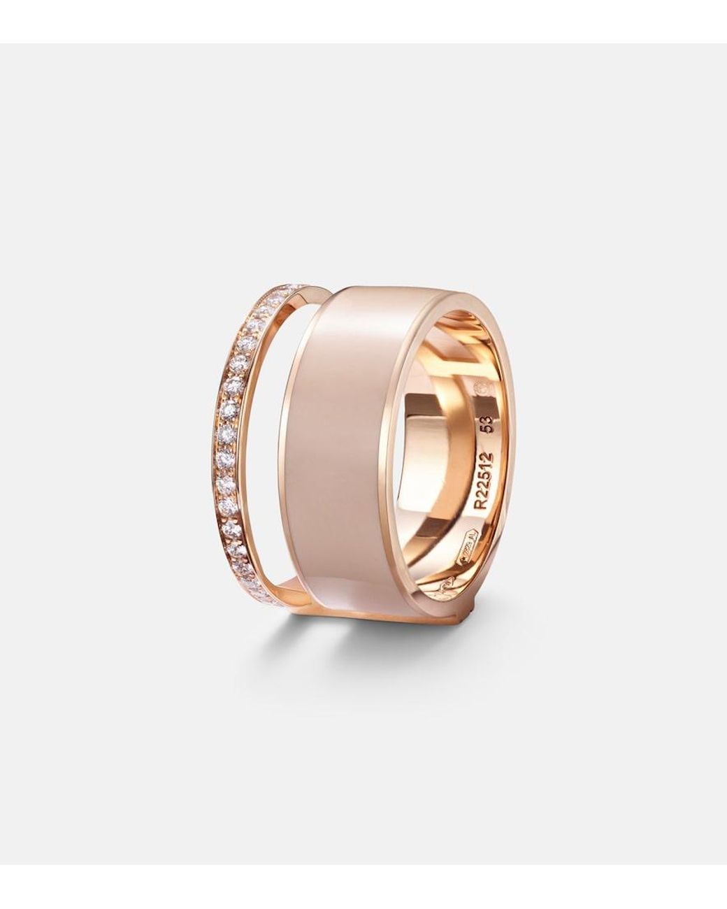 Repossi Metallic Berbere Module 18Kt Rose Ring With Diamonds