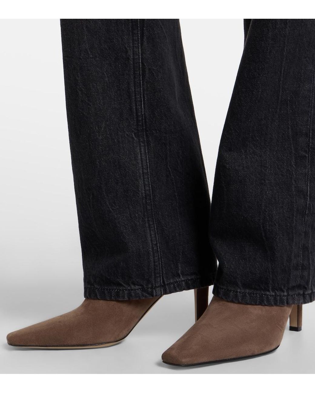 The Row Brown Carla Suede Ankle Boots