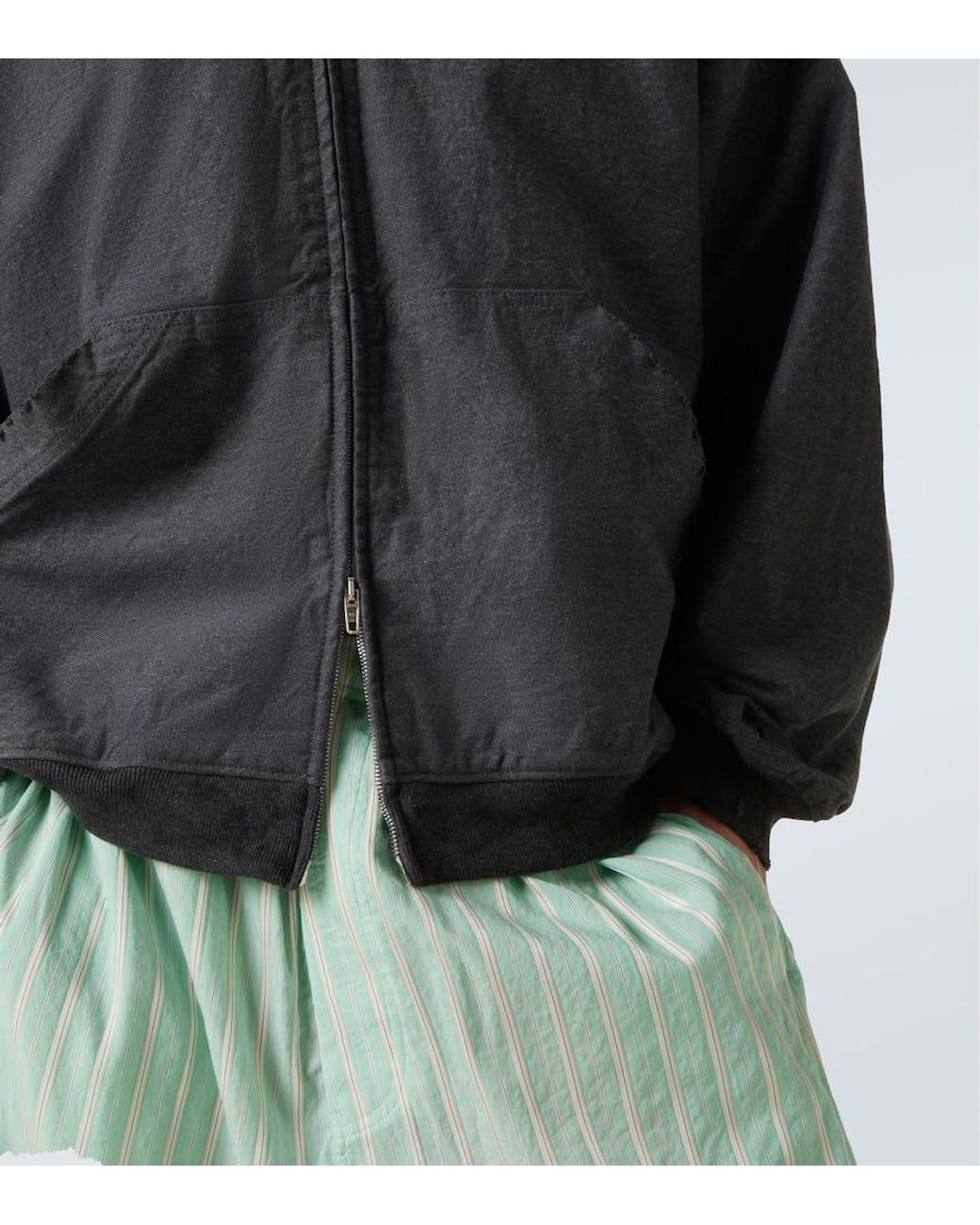 Balenciaga Black Trompe L-Oil Denim Hoodie for men