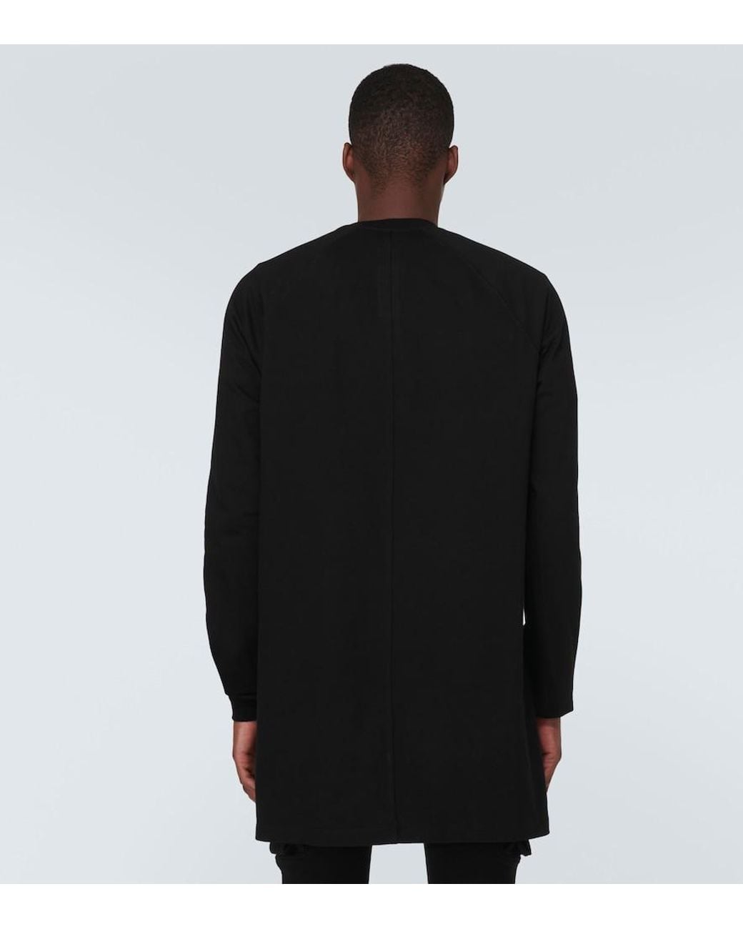 Rick Owens Black Baseball Cotton Jersey Sweatshirt for men