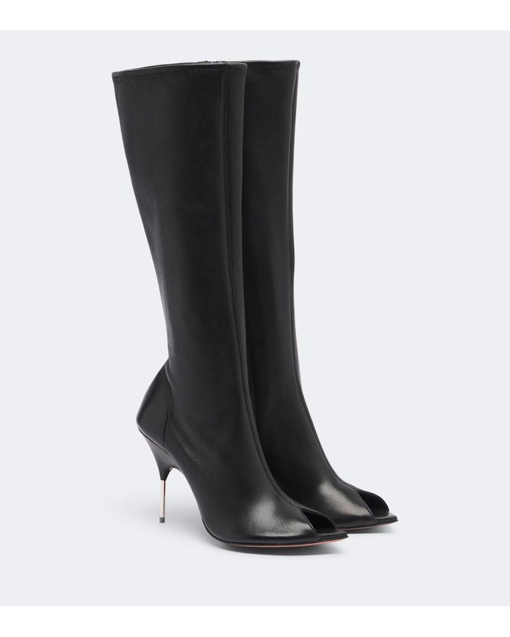 AMINA MUADDI Black Bruna Leather Knee-High Boots