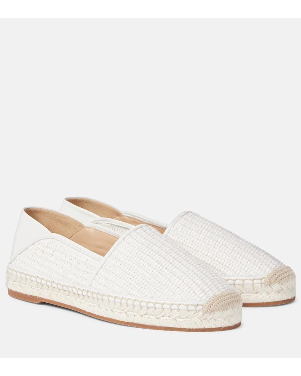Manolo Blahnik White Espadra Raffia Espadrilles
