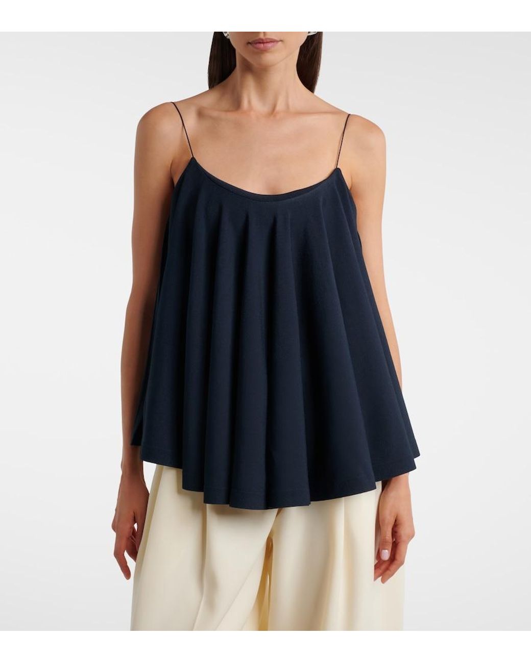 Jacquemus Blue Voile Open-Back Jersey Top
