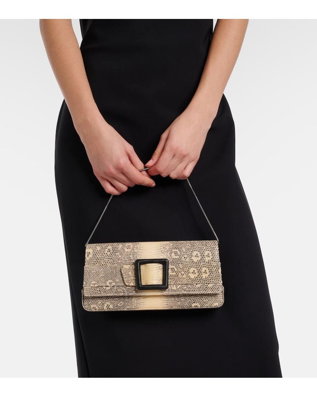Clutch Maygot di Manolo Blahnik in Metallic