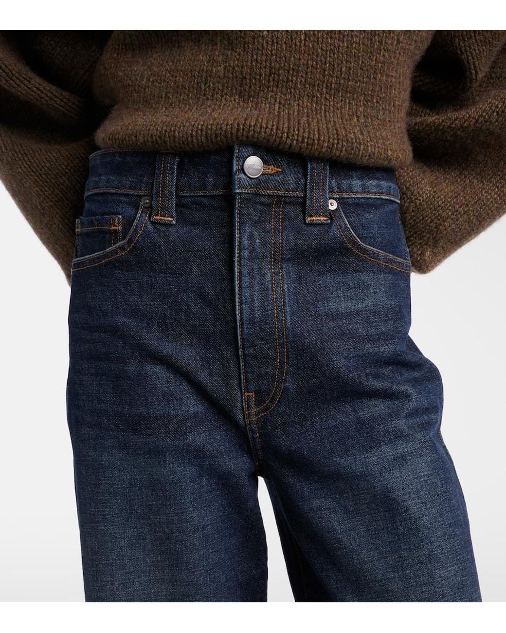 Khaite Blue Dane Wide-Leg Jeans