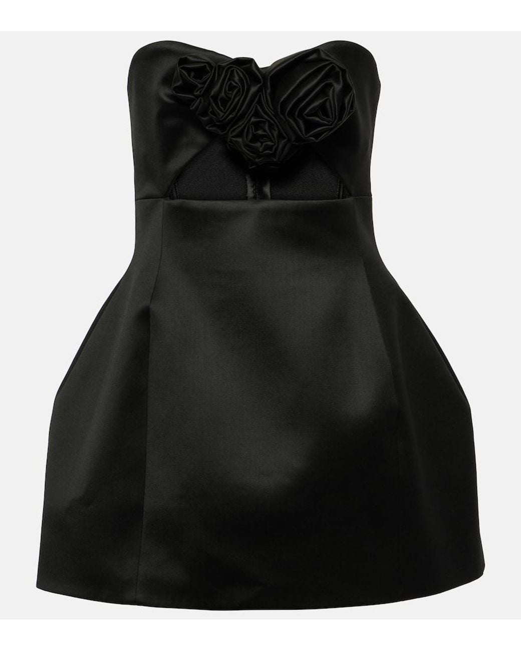 Magda Butrym Black Floral-Applique Bustier Minidress