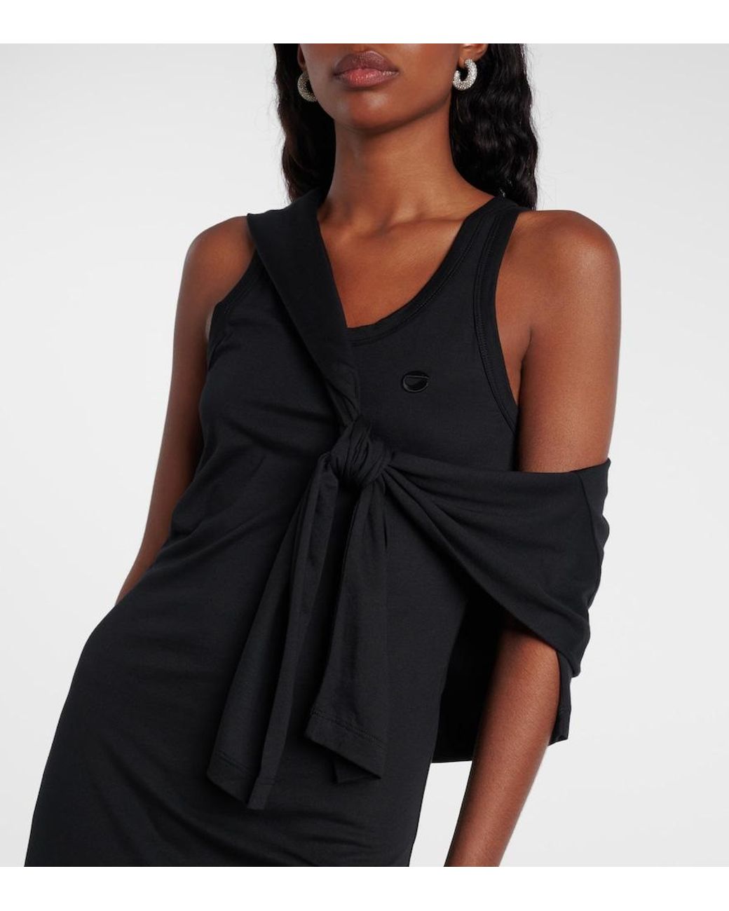 Coperni Black Layered Cotton-Blend Jersey Maxi Dress