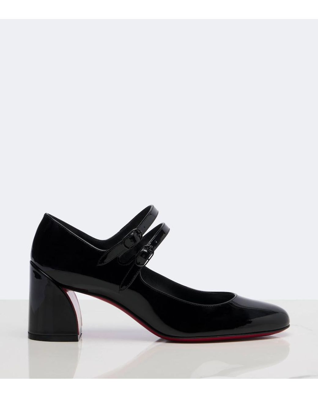 Christian Louboutin Black Miss Jane 55 Patent Leather Pumps