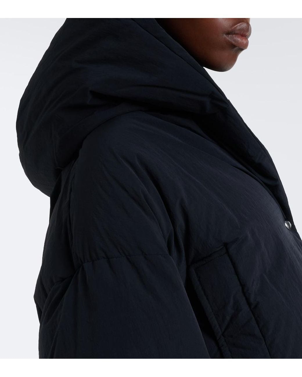 Sportmax Black Cropped Hooded Down Jacket