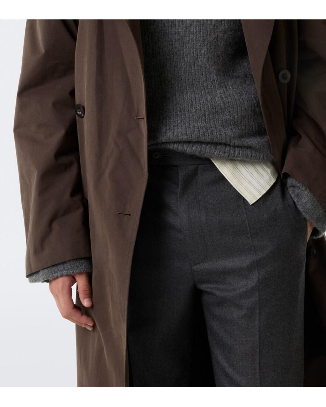 The Row Gray Solal Cashmere Straight Pants for men