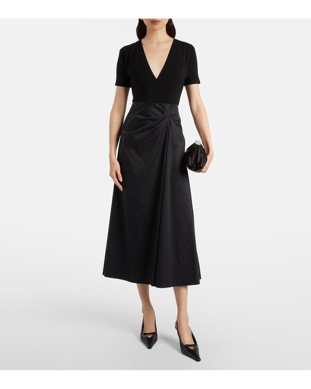 Max Mara Black Grembo Knitted Midi Dress