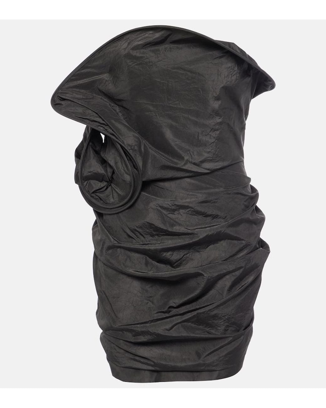 Magda Butrym Black Silk Taffeta Minidress