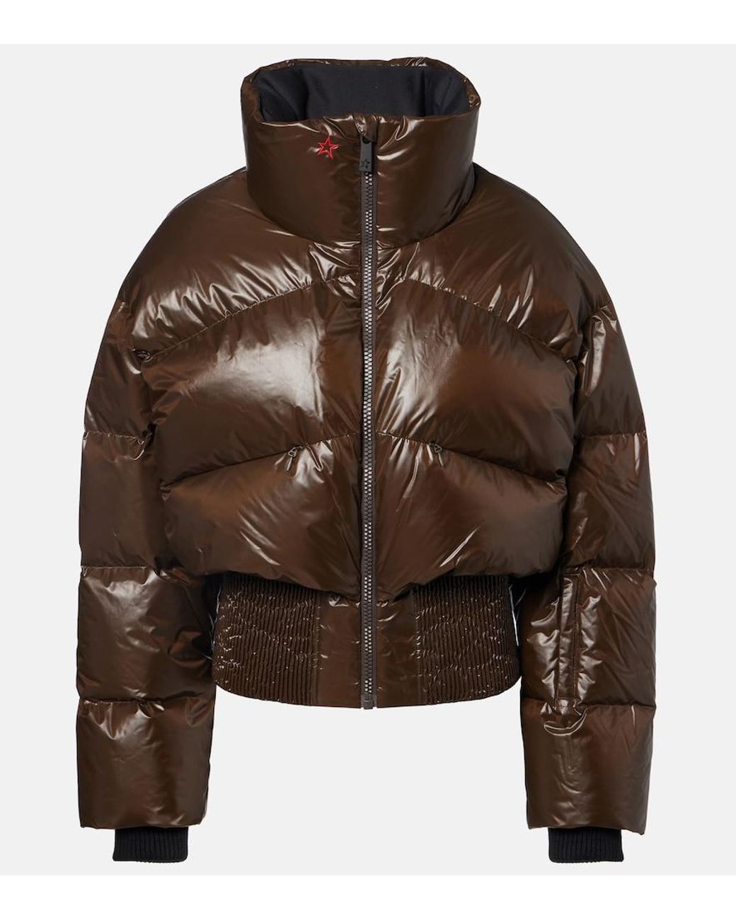 Perfect Moment Brown Auretta Bomber Shell-Down Ski Jacket
