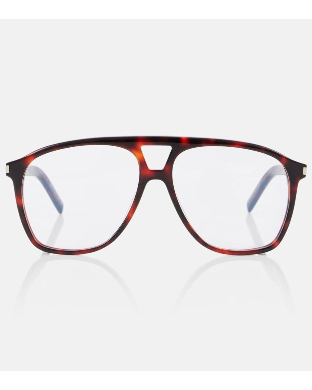 Saint Laurent Brown Acetate Aviator Sunglasses