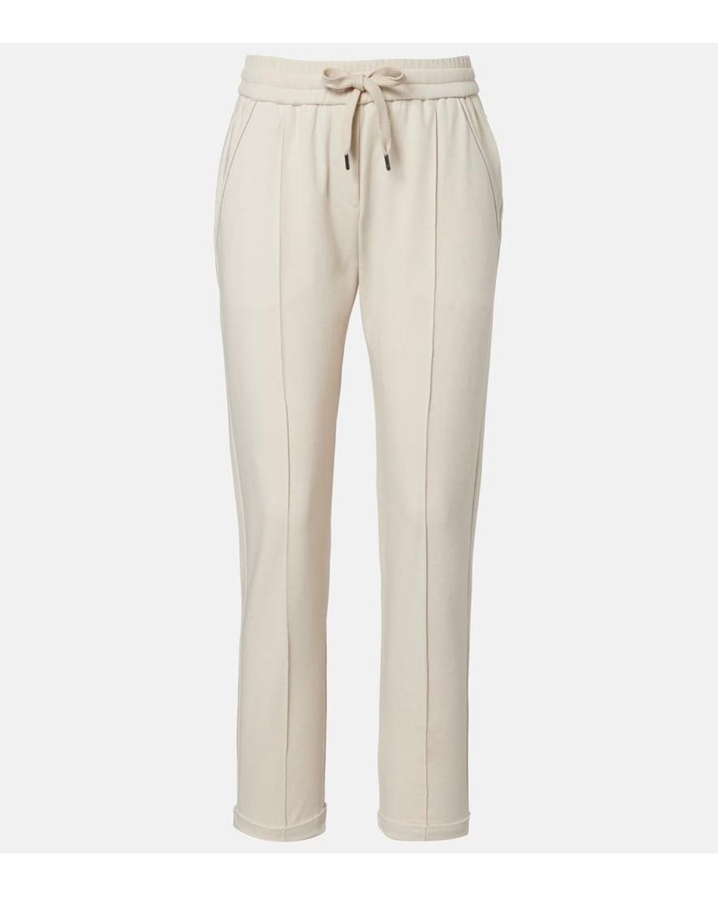 Brunello Cucinelli Natural Monili Cotton Sweatpants