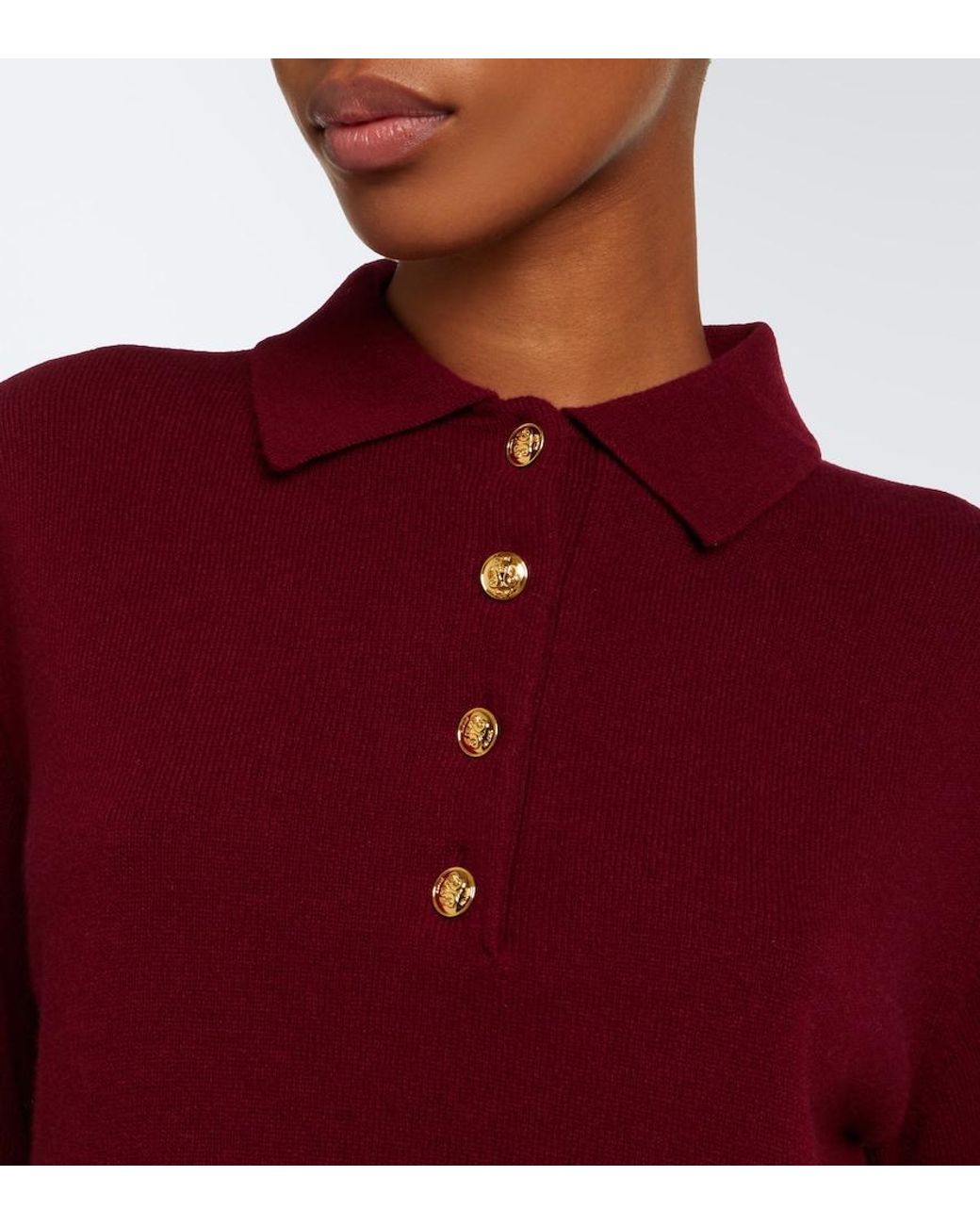 Blazé Milano Red Highland Wool And Cashmere Polo Sweater