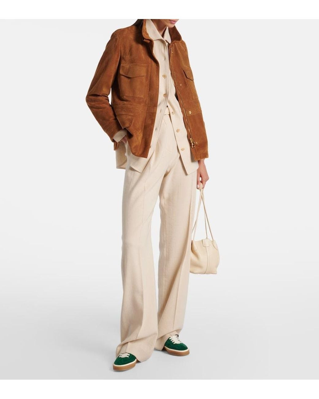 Loro Piana Green Tennis Walk Suede Sneakers