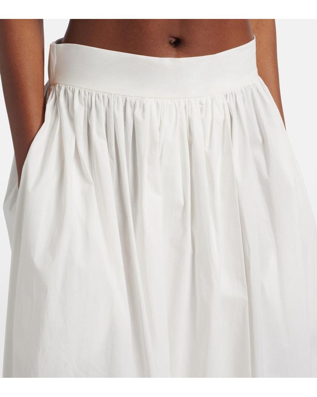 Adriana Degreas White Cotton Maxi Skirt
