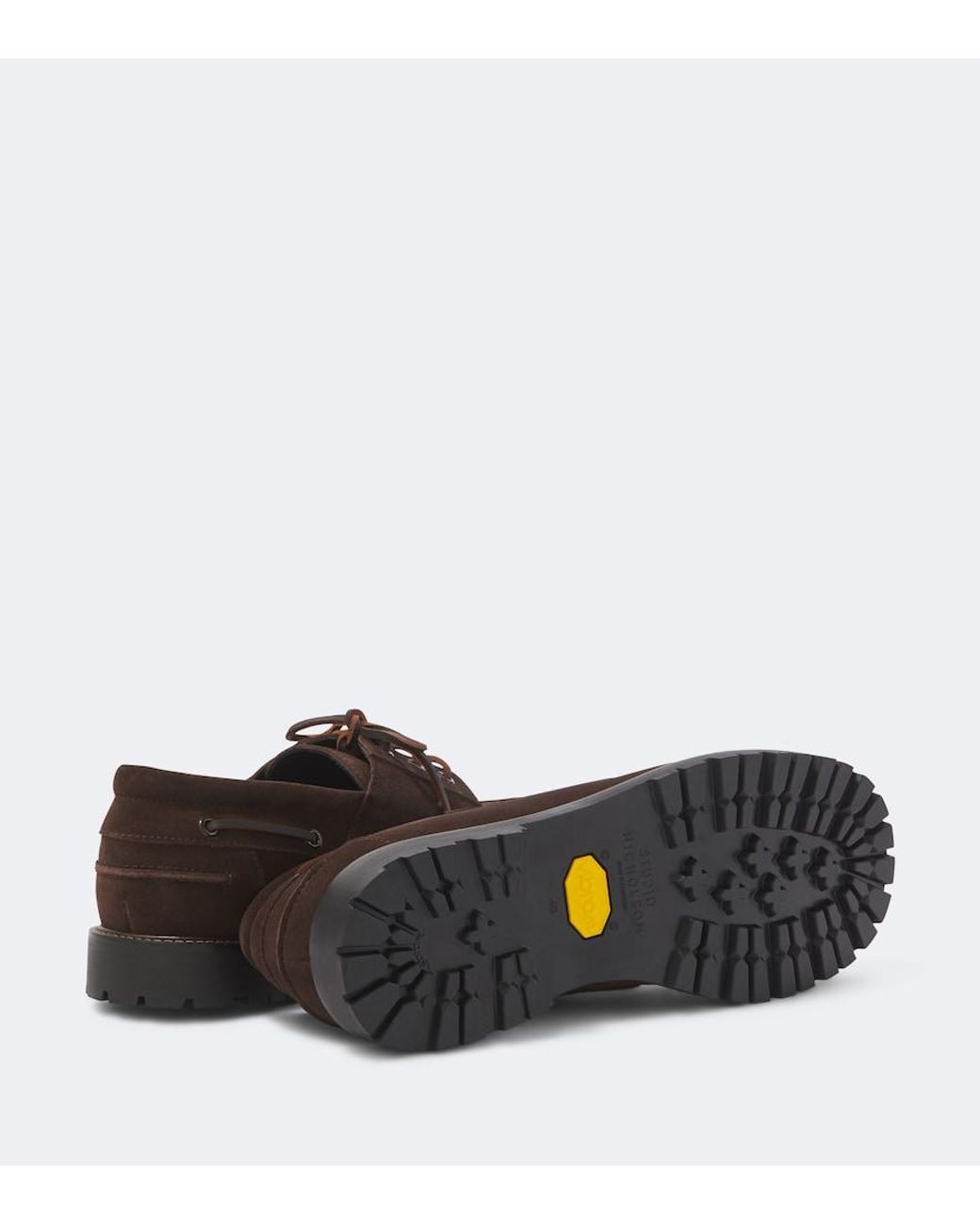 Studio Nicholson Brown Guston Suede Boat Shoes for men
