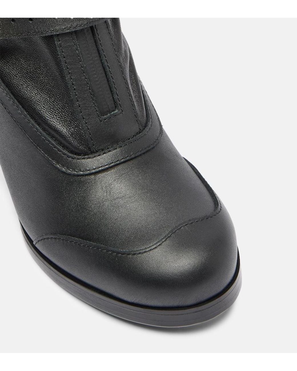 Sacai Black Aviator Leather Boots