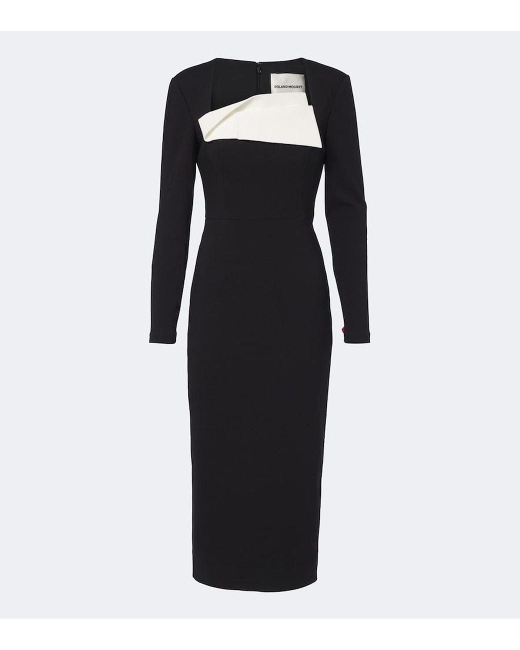 Roland Mouret Black Paneled Crepe Cocktail Dress