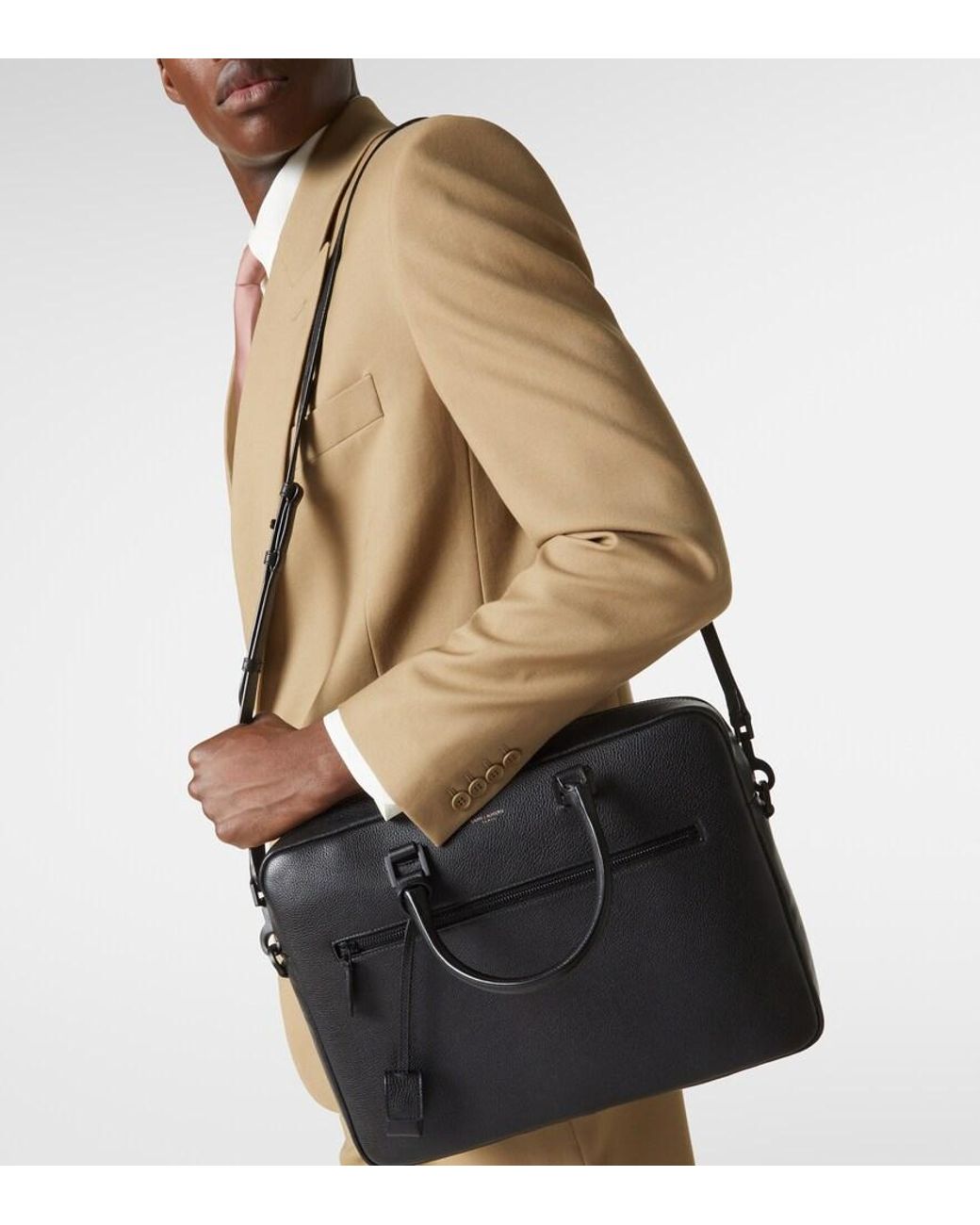 Saint Laurent Black Sac De Jour Full-grain Leather Briefcase for men