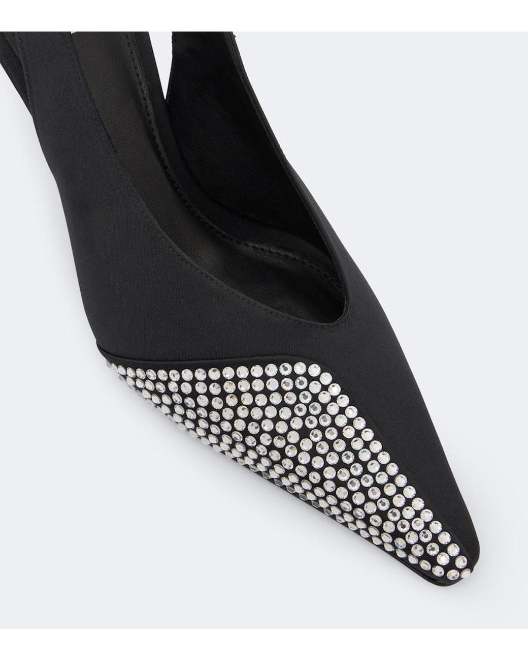 Coperni Blue Crystal-Embellished Satin Slingback Pumps