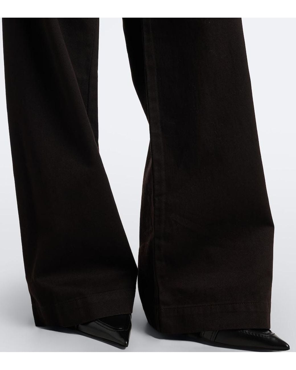 Vince Black Cotton Twill Wide-Leg Pants