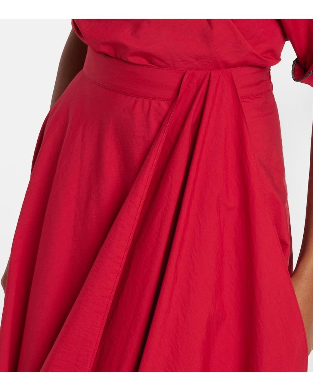 Brunello Cucinelli Red Cotton Skirt