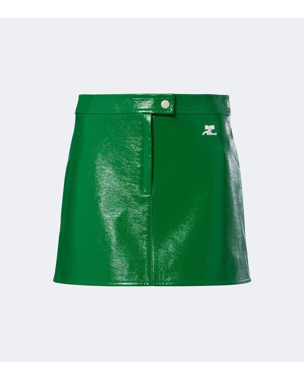 Courreges Green Reedition Vinyl Miniskirt