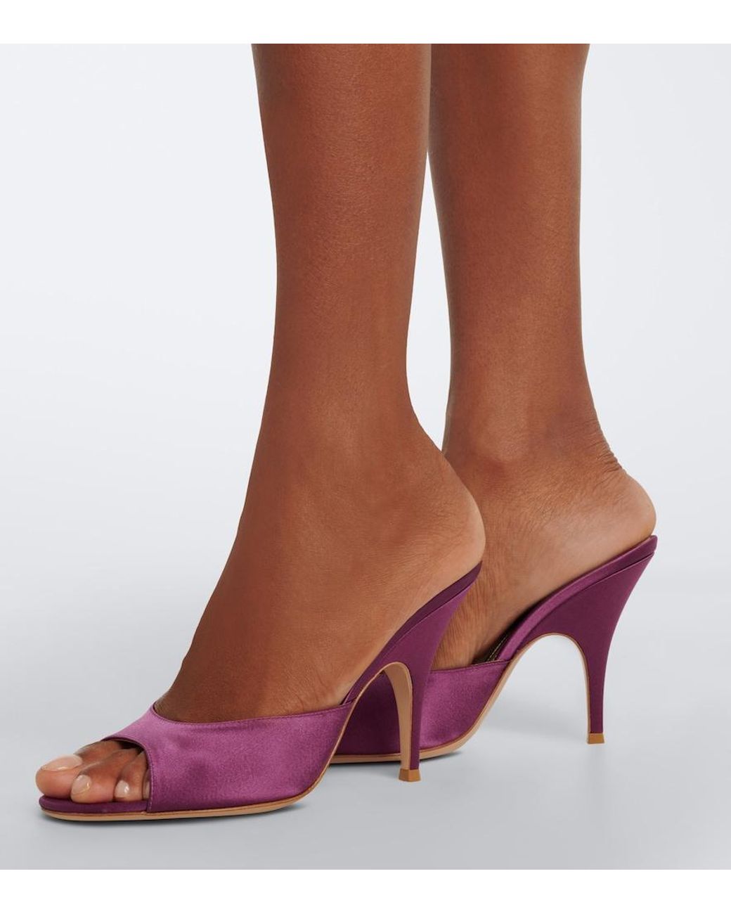 Gianvito Rossi Pink Sofia Satin Mules