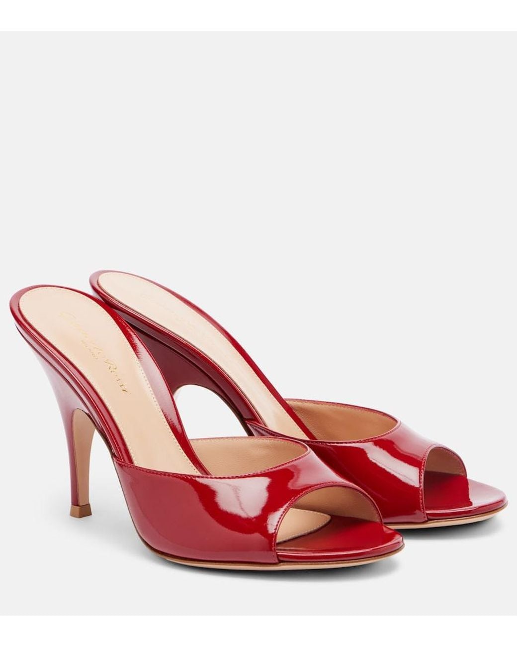 Gianvito Rossi Red Sofia Patent Leather Mules