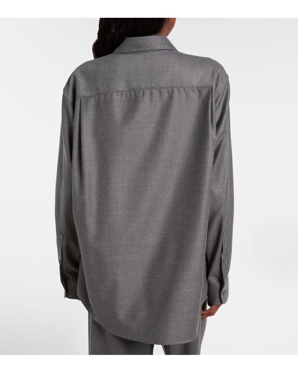 The Row Gray Pino Virgin Wool Shirt