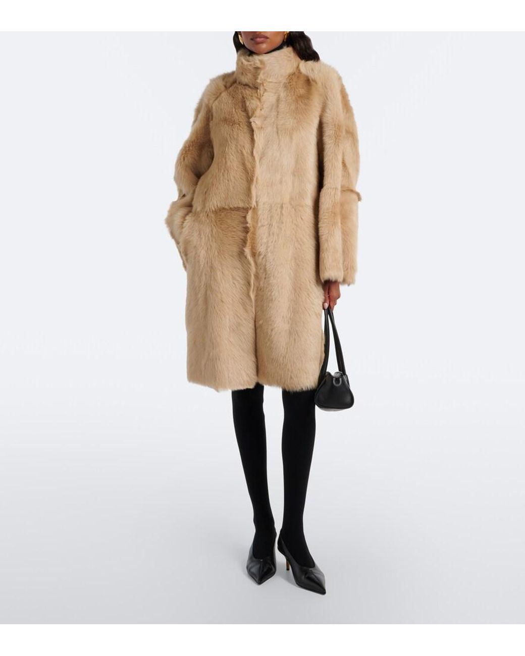 Nour Hammour Natural Blaise Shearling Coat