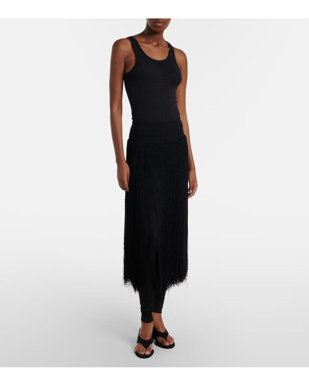 Alaïa Black Fringed Leggings