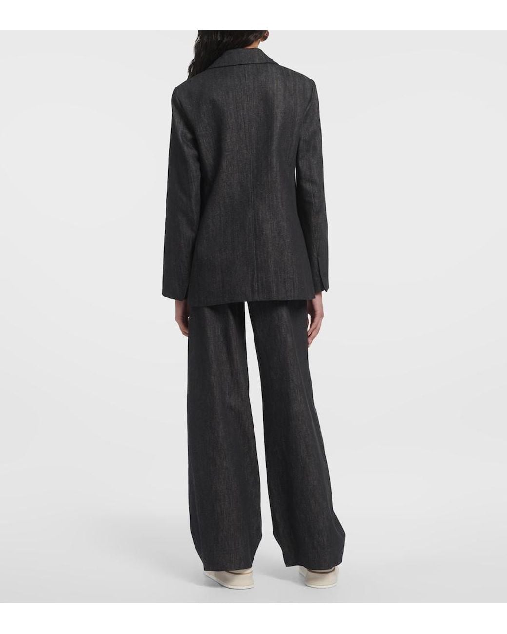 Max Mara Black Murano Chambray Blazer