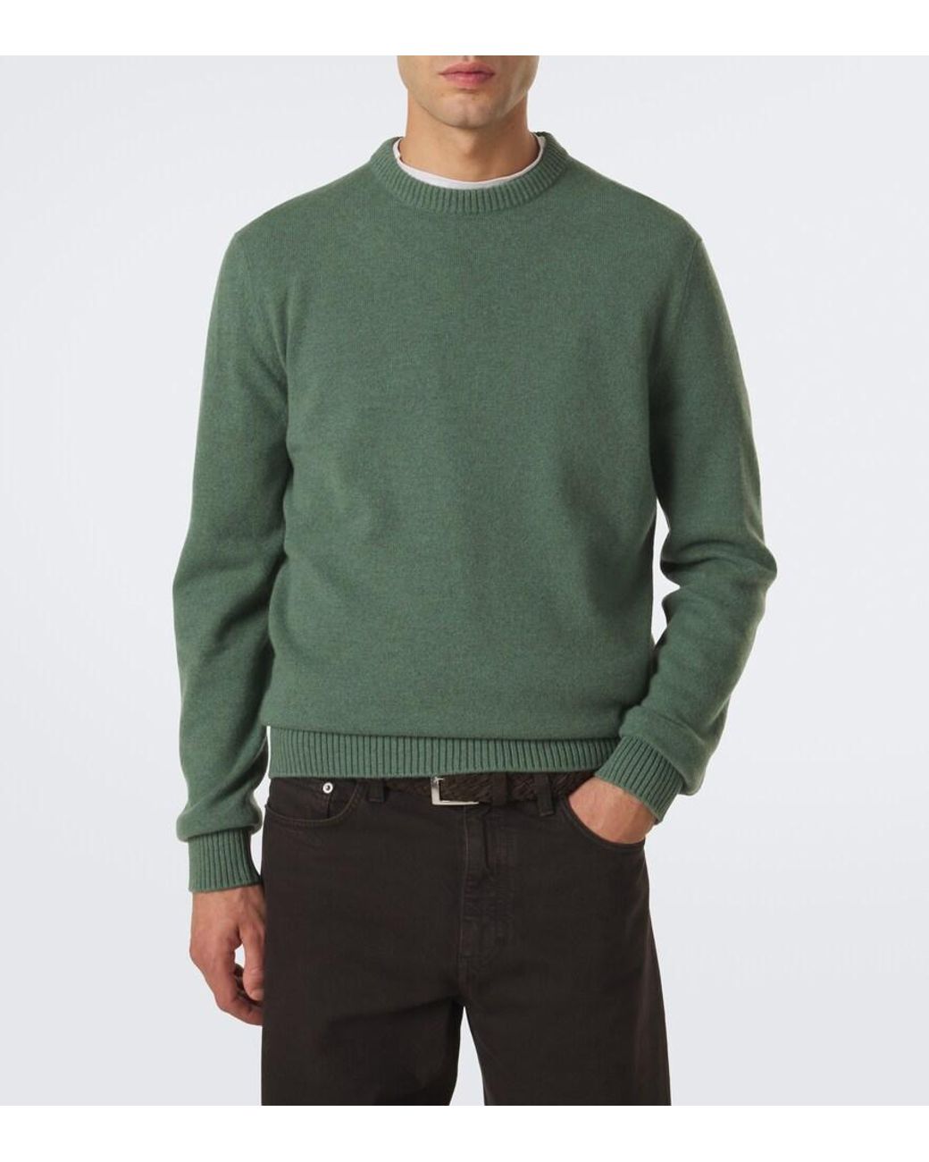 Zegna Green Wool And Cashmere Sweater for men